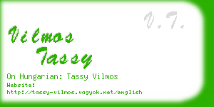 vilmos tassy business card